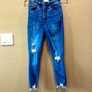 Abercrombie & Fitch super skinny ankle high rise jeans.